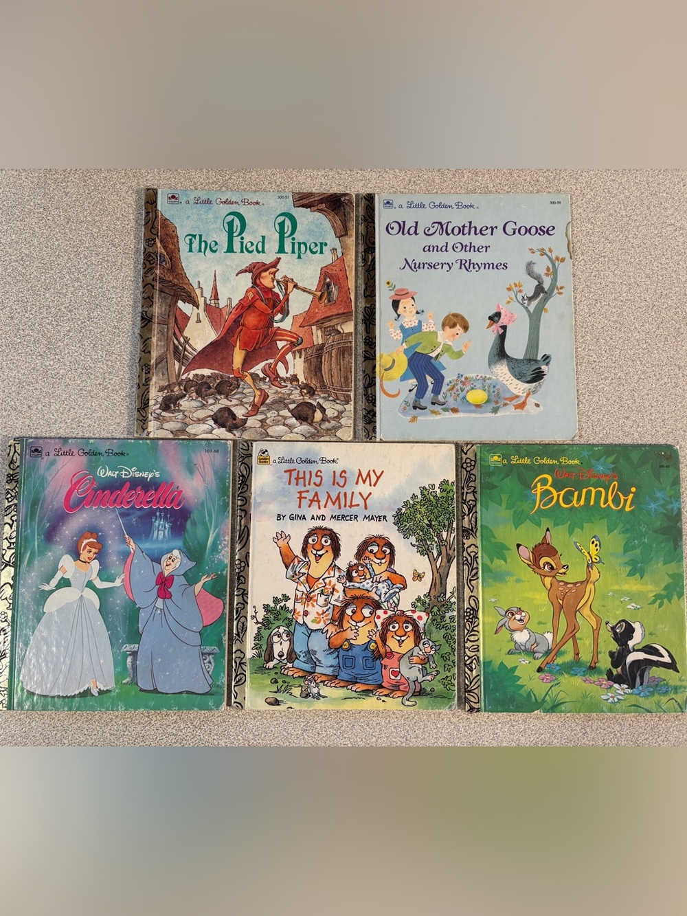(2/$50) Vintage Set of 5 Little Golden Books